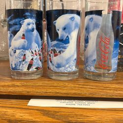 Coca Cola Glasses.  (3). 