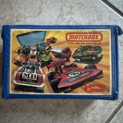 Vintage Matchbox Blue Carry Case 1976 Holds 24 Cars -/Cars Included