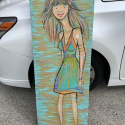 60s vibe groovy original painting by Portland artist. This is not a common peace made in China or anything like that.  Would be a great addition to a 