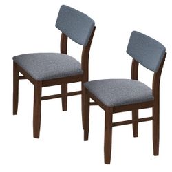 NEW Upholstered Linen Armless Dining Chairs with Wood Frame (Set of 4