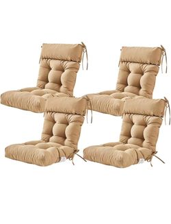 Brand New! 4 Pieces Wicker Adirondack Outdoor Seat Cushion 44"x21"x4" ,Apricot Tufted thick padding with built-in ties, universal replacement cushions