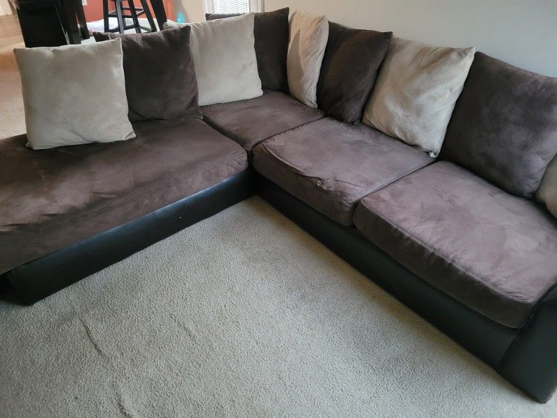 Used Sectional (Faux Leather & Fabric)