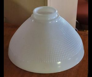 Vintage White Milk Glass Waffle Pattern Lamp Shade Diffuser