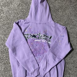 Sp5der Hoodie Light Purple Size L