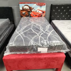 Twin Bed Frame With Mattress Set 