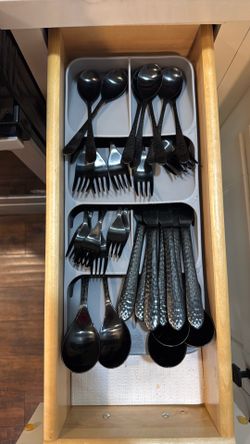 Black Silverware and Holder