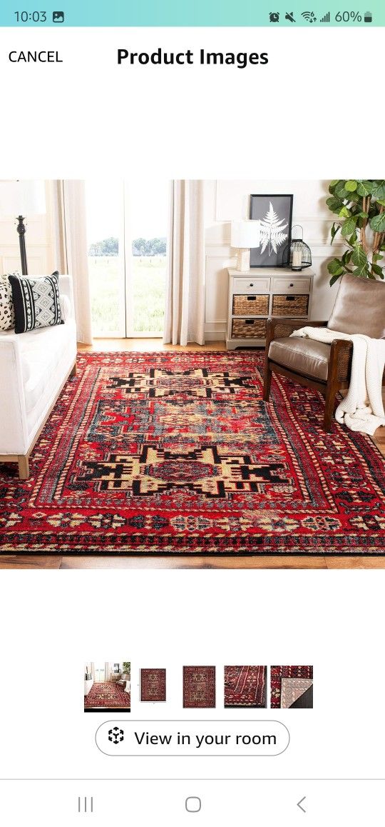 SAFAVIEH Vintage Hamadan Collection Area Rug - 8' X 10', Red & Multi, Oriental Traditional Persian Design, Non-Shedding & Easy Care, 