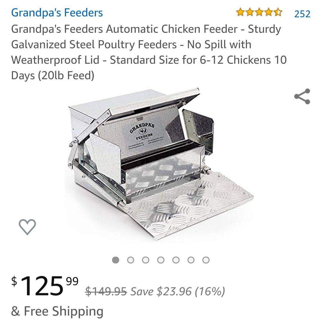 * New *Grandpas chicken feeder