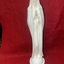 11.75 Inch Alabaster Greek Virgin Mary Figurine Imported From Greece 