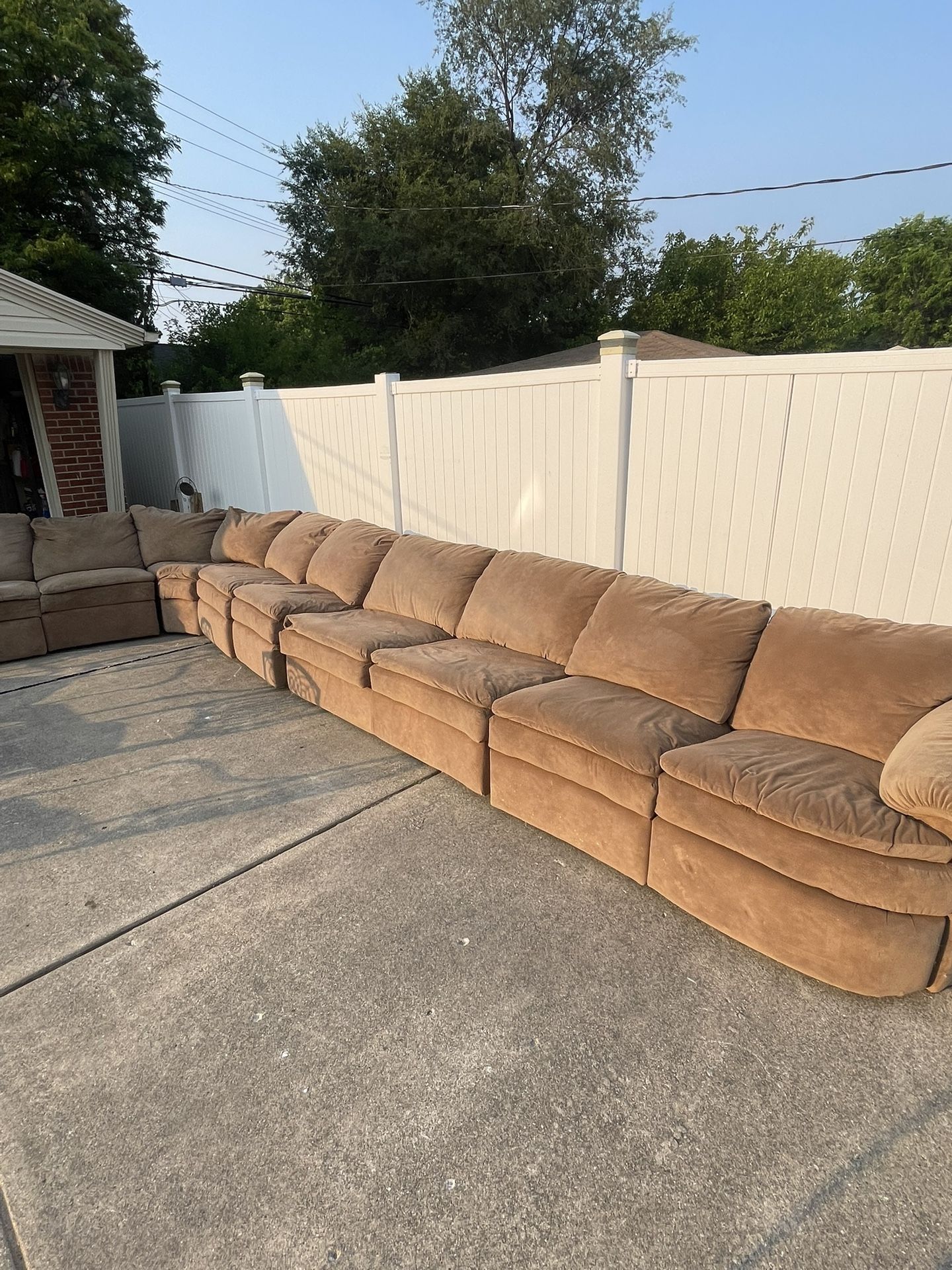 Cloth 9 Piece Sectional Couch