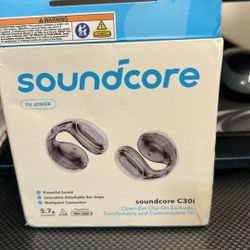 Soundcore C30i by Anker, Open-Ear Earbuds, Clip-On Headphones, Lightweight Comfort, Small-Ear Friendly, Stable Fit, Firm-Shell Design, Attachable Ear 