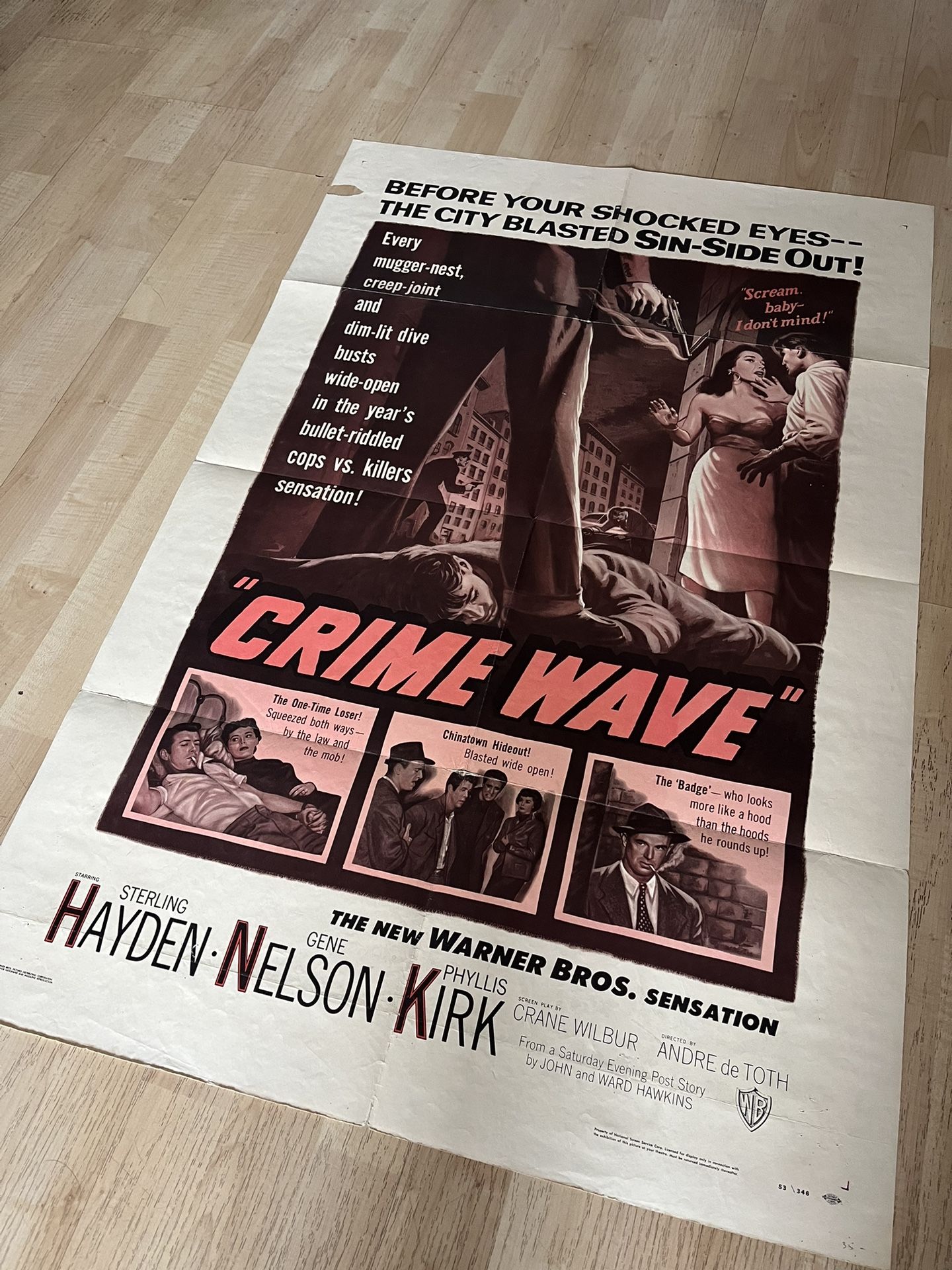 Crime Wave 1953 Film Noir Poster Original