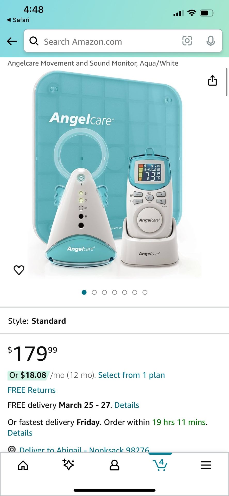 Angel Care Baby Monitor Sound And Movement