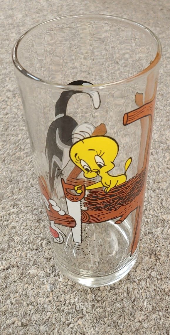 Vintage 1973 "Sylvester Cat And Tweetie Bird" Pepsi Collector Glass Warner Bros Looney Tunes