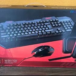 New 3 piece gaming set. Includes headset, keyboard and mouse