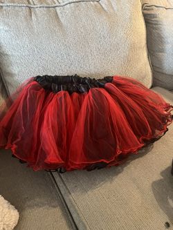 Reversible black/ red short petty-coat skirt tutu