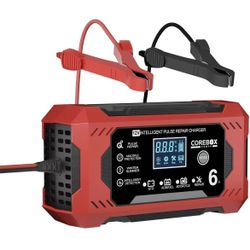 6-Amp 12V Automatic Smart Battery Trickle Charger, Battery Maintainer Desulfator with Temperature Compensation