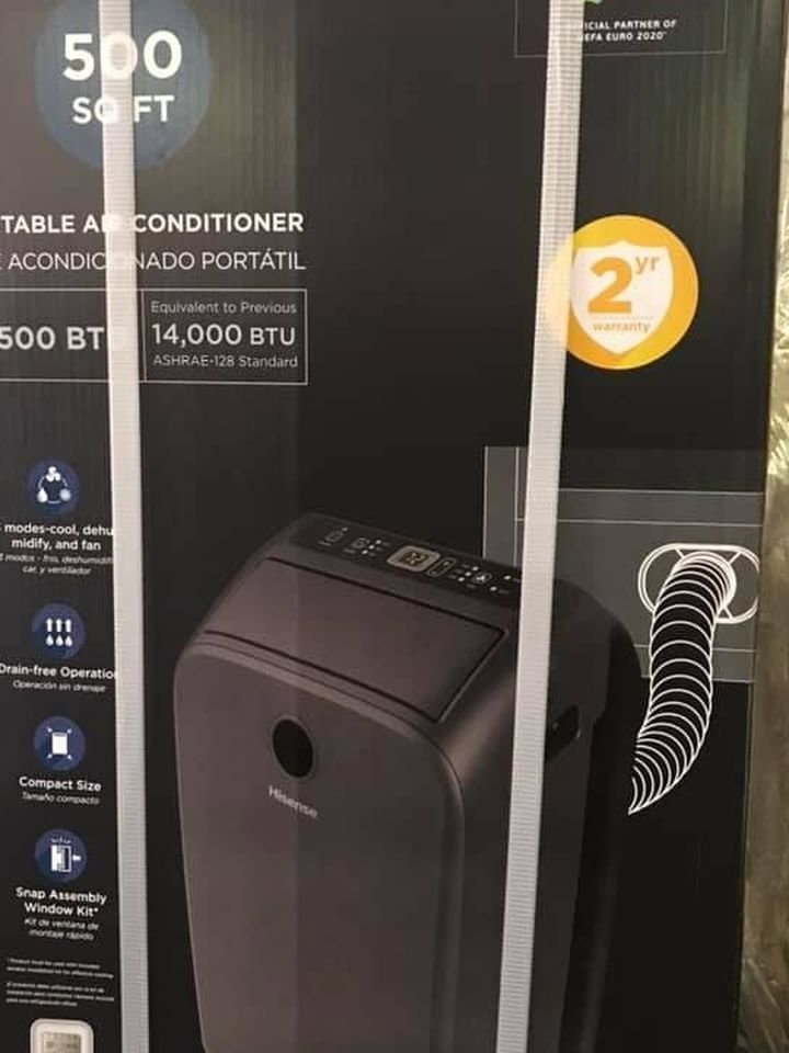 NEW Hisense 500sq FT 115v Portable Air Conditioner AC Dehumidifier W