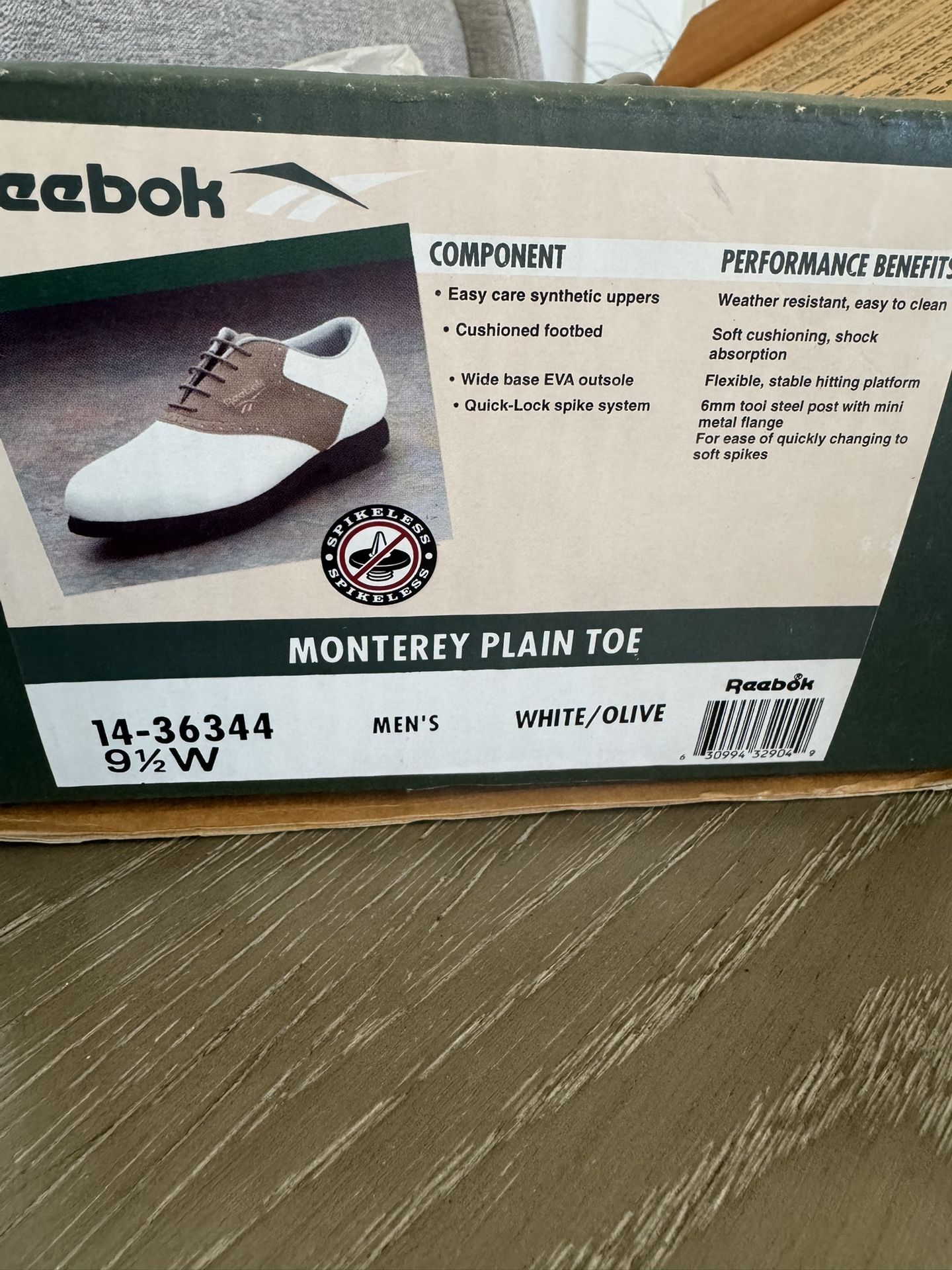 Brand New Reebok Monterey Plain Toe Golf Shoes - Men’s 9.5 Wide