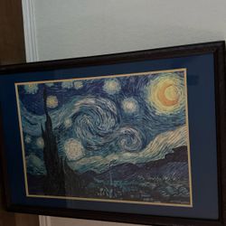 Vincent Van High Starry Night Framed Print 38.5x26.5