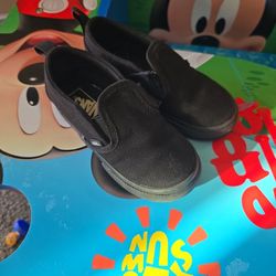 Pick Up Only / Kids-toddlers All Black Slip On Vans Size 8.5c