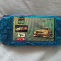CLEAR/BLUE * 3001 * - SLIM - PSP WITH 5,000 GAMES !!!
