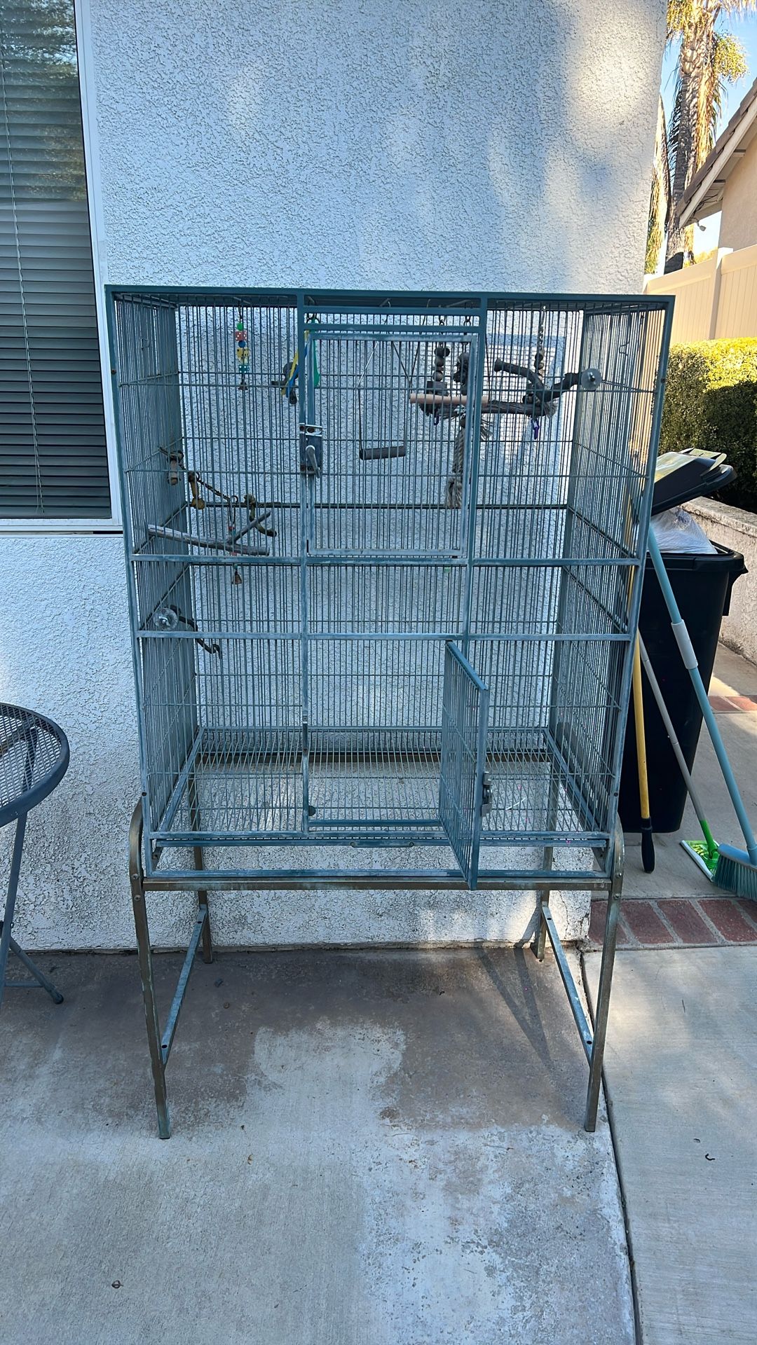 Large Bird Cage Bottom Door Needs New Lock 