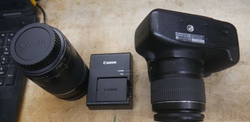 CANON CAMERA EOS REBEL T6 WITH 58MM LENS & 75 TO 300 MM LENS BATTERY AND CHARGER 892797-1 879797-2