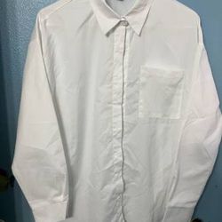 Women's sz 2 Long Sleeve Shein White Dress Shirt *New