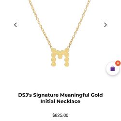 Dana Seng 14k Gold M Initial Necklace – Excellent Condition