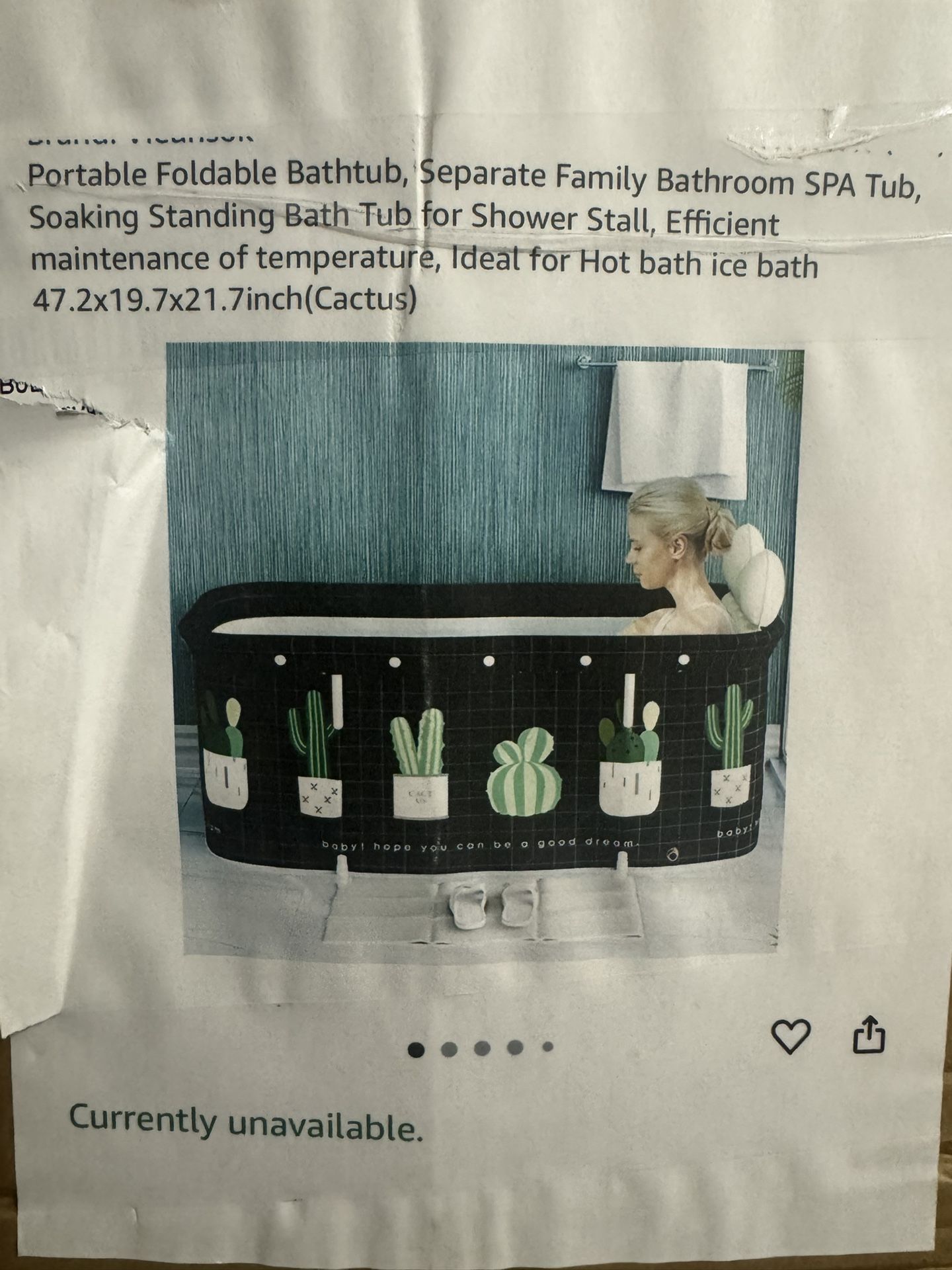 Portable Foldable Bathtub