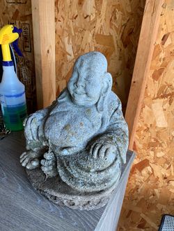 Concrete Laughing Buddha Garden Statue 13 h 10 w Py in elburn