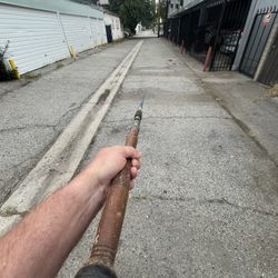 Title: Vintage Garcia 2657 Companion Three Star Fishing Rod – Medium Light Action, Blue Finish, Wood Handle, USA Made  Description: Step back into the