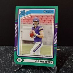 2024 Panini Donruss JJ McCarthy Rated Rookie Green Press Proof