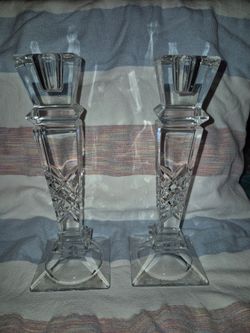VINTAGE Shannon Crystal Designs of Ireland Candlestick Holders PRE-Owned NICE