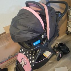 Minnie Mouse Stroller Carseat Combo With Base.
