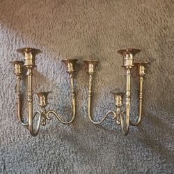 2 Solid Brass Hand Made In India  Candle  Holders