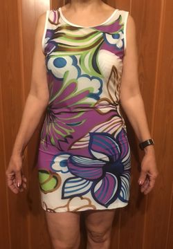 White Flower short beach dress summer size medium