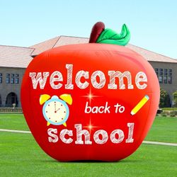 Back to School Inflatable Outdoor Decorations:4.9 FT Back to School Decor Built in 2 Bright LED Lights for Inflatable Decorations Blow up Yard Inflata