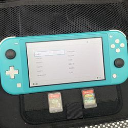 Nintendo Switch Lite + 2 Games Zelda Crash Bandicoot