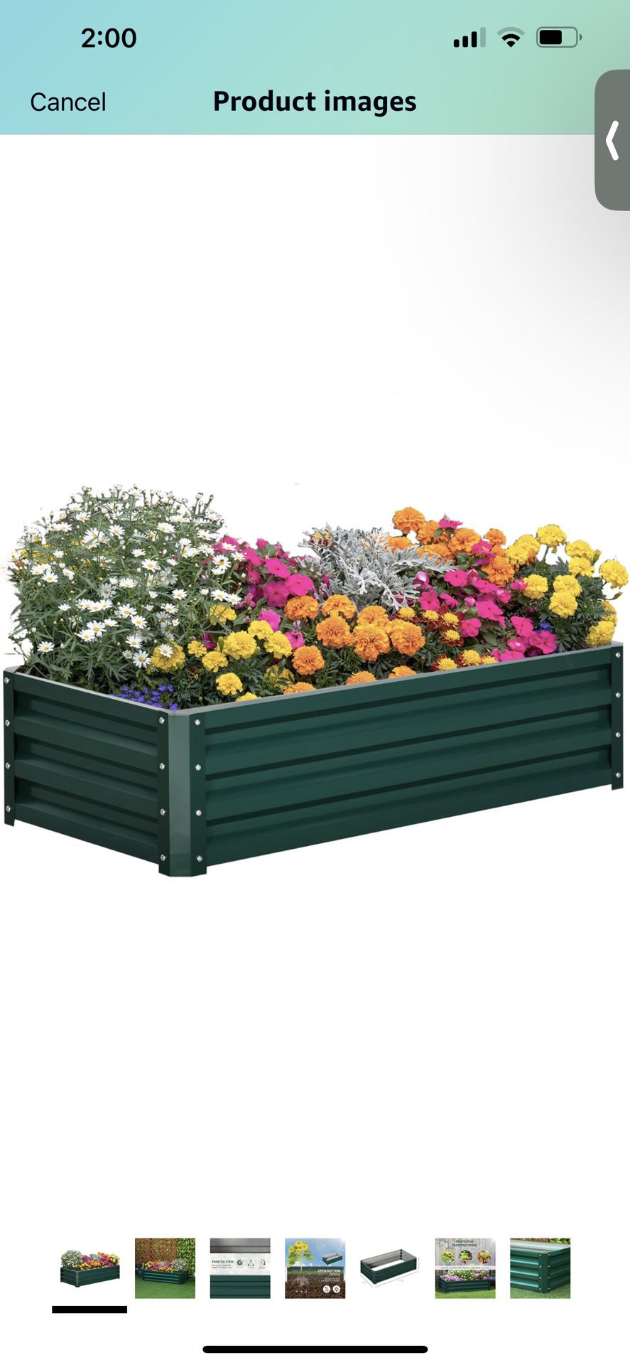 New in Box Galvanized Raised Garden Bed, 4' x 2' x 1' Metal Planter Box, for Growing Vegetables, Flowers, Herbs, Succulents, Green( 845-039v01gn)