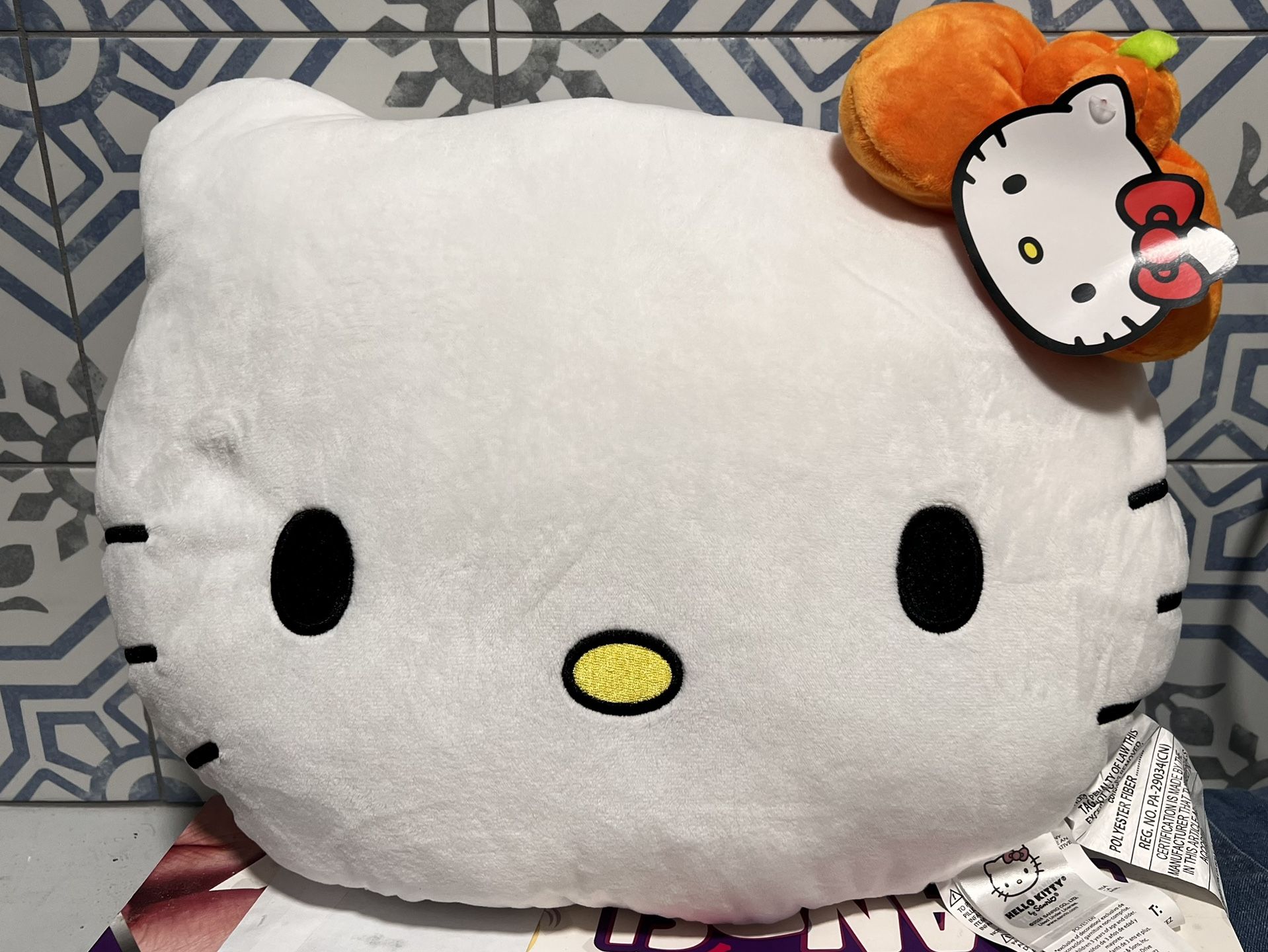 Hello Kitty Halloween Pillow Pumpkin Bow