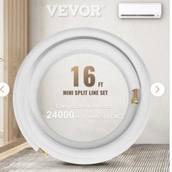 Mini Split Copper Line Set 16 ft. L 3/8 in. and 5/8 in. OD Copper Pipes for Mini Split Air Conditione for 24000 BTU