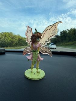Pink 4.5" Fairy w Red Hair Figurine. Is dirty/has marks from age/play