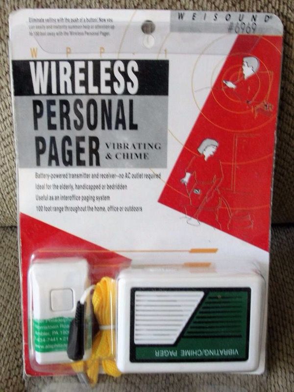 Weisound #6969 Wireless Personal Pager Vibrate and Chime New -