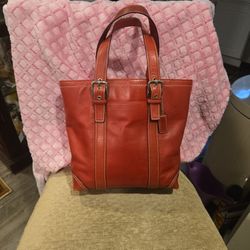 Classic red Leather coach purse
