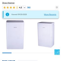 Hisense 1.9-Gallon 50 -Pint 2 -Speed Dehumidifier ENERGY STAR Certified