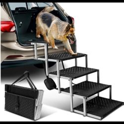 Dog Stairs for Car - Foldable Dog Ramps for Large Dogs with Non Slip Surface