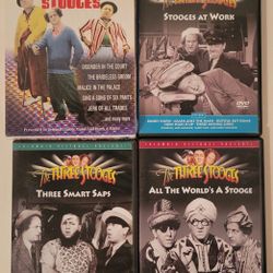 The Three Stooges DVD TV Show Lot! 2 Factory Sealed & 3 Open & in Near Mint Cond! Classic Comedy and Humor, Slapstick Mayhem! Black & White!
