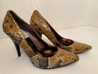 Women New Pump Shoes With Snake Skin Print 